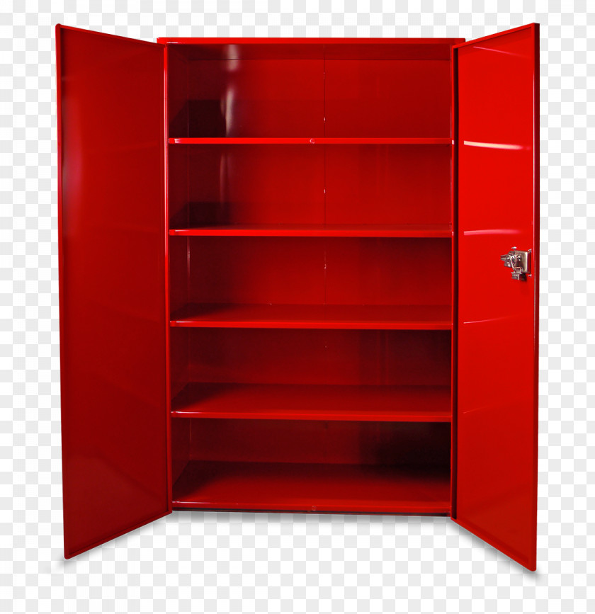 Red Shop Shelf Bedside Tables Cabinetry Bookcase Lock PNG