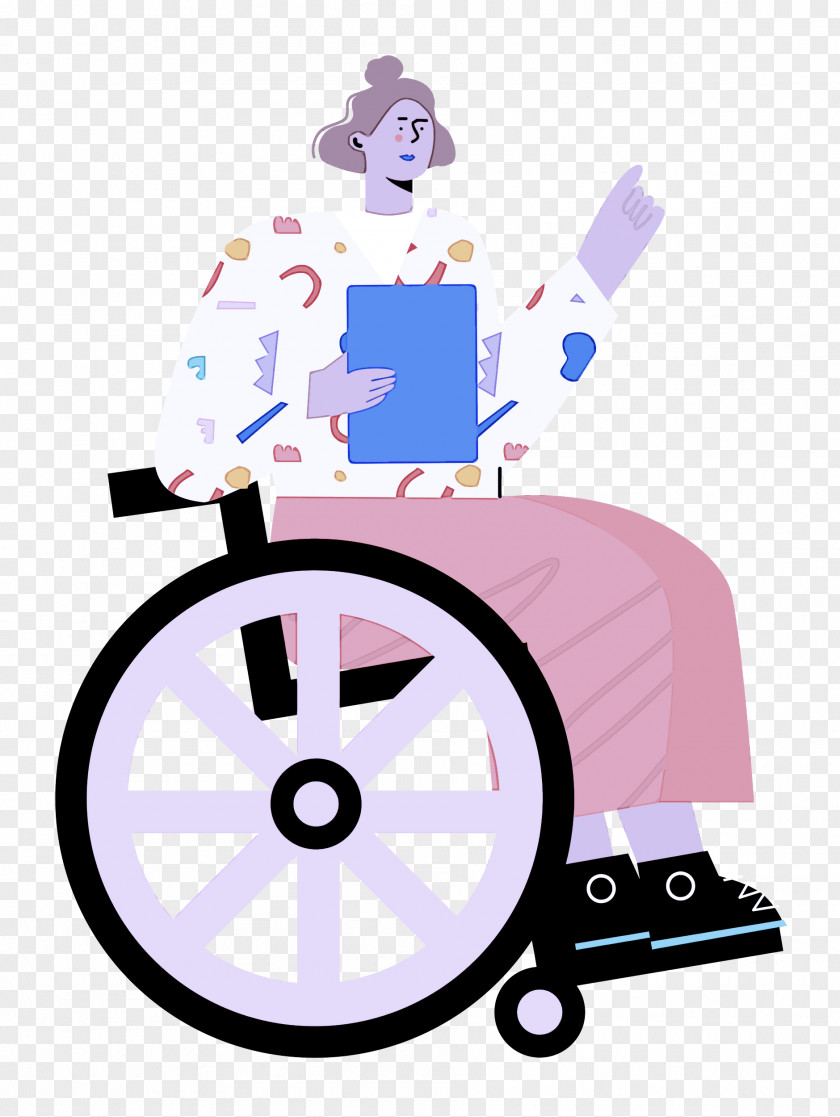 Sitting On Wheelchair Woman Lady PNG