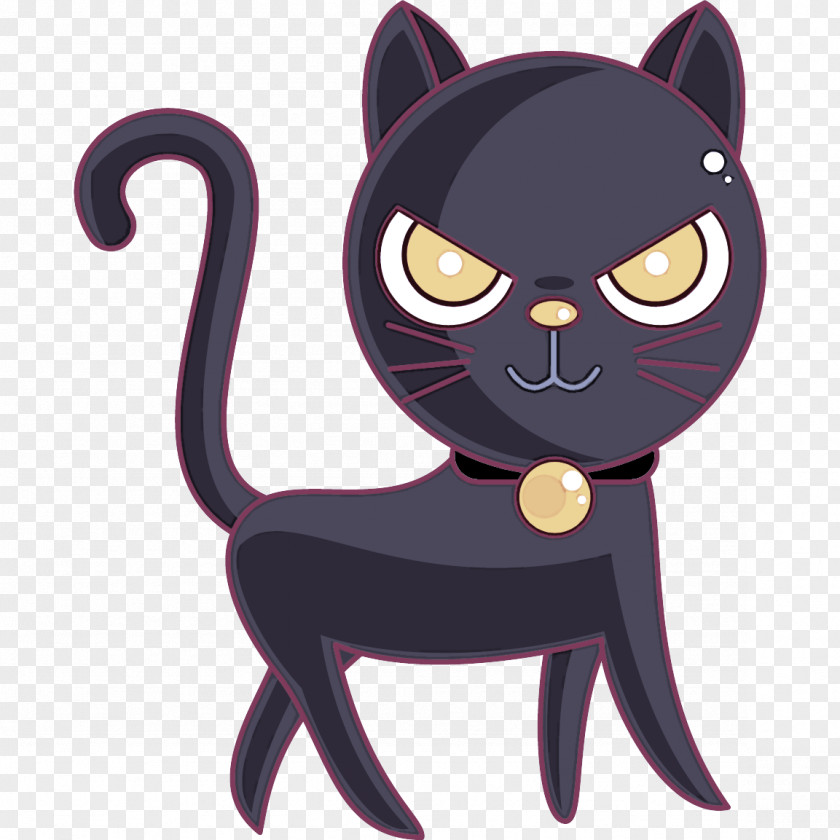 Whiskers Bombay Cat Black Small To Medium-sized Cats Cartoon Tail PNG