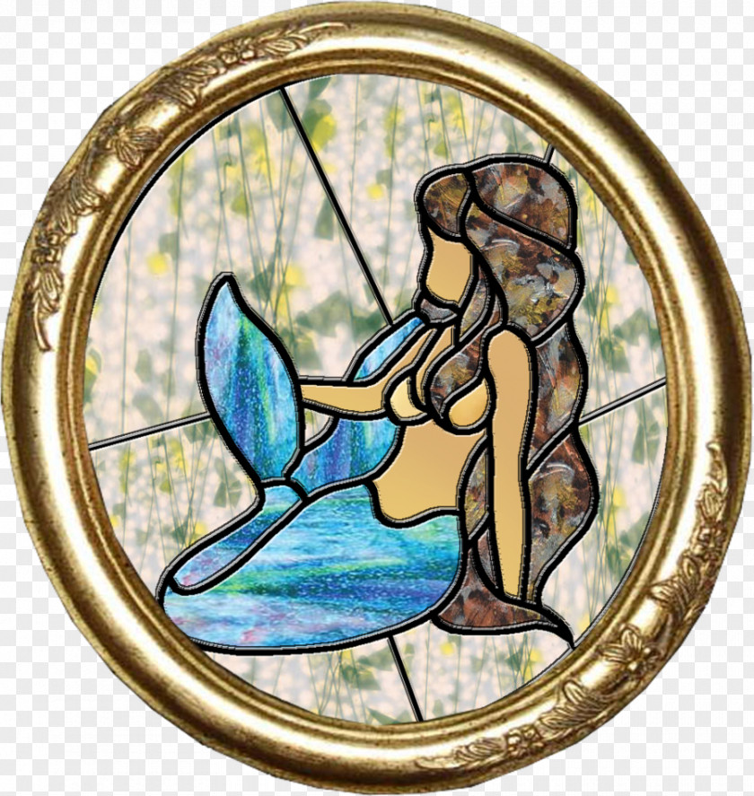 Window Stained Glass Mermaid PNG