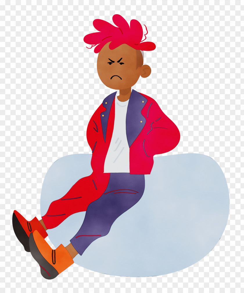 Cartoon Character Sitting PNG