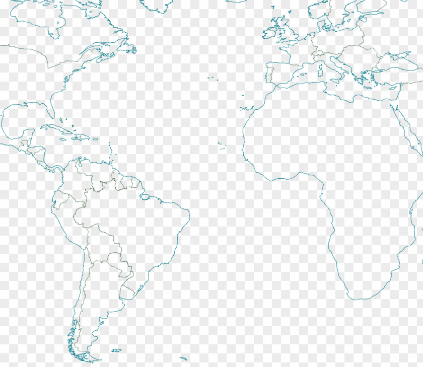Design Latin America Map Line PNG