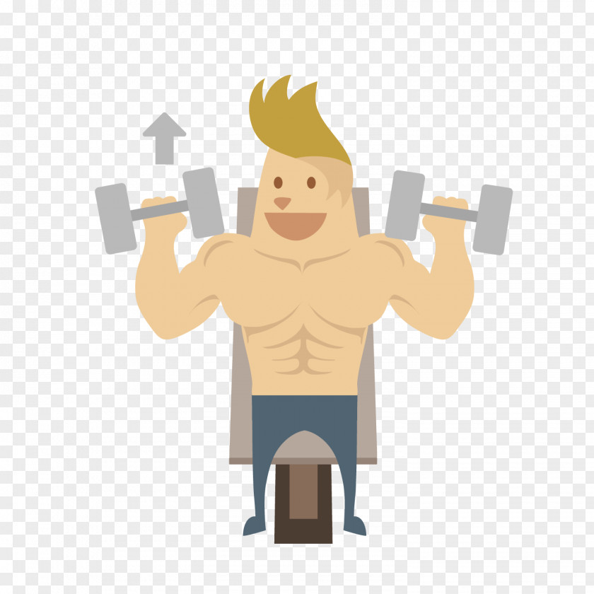 Fitness Man Vector Material Muscle Tissue Thumb PNG