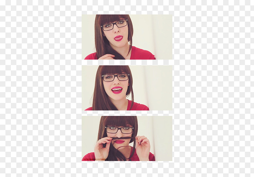 Kat Dennings Glasses Lipstick Hair Coloring Beauty PNG