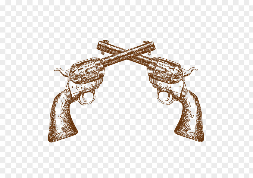 Spear Revolver American Frontier Western Illustration PNG