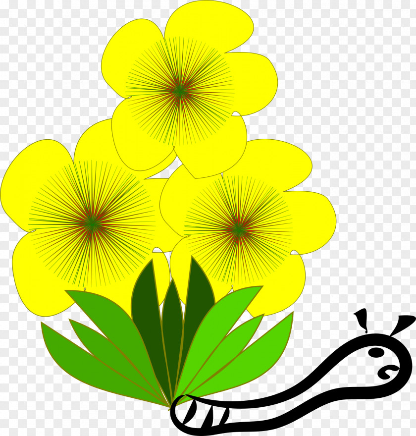 Yellow Flowers Bug Windows Metafile Clip Art PNG