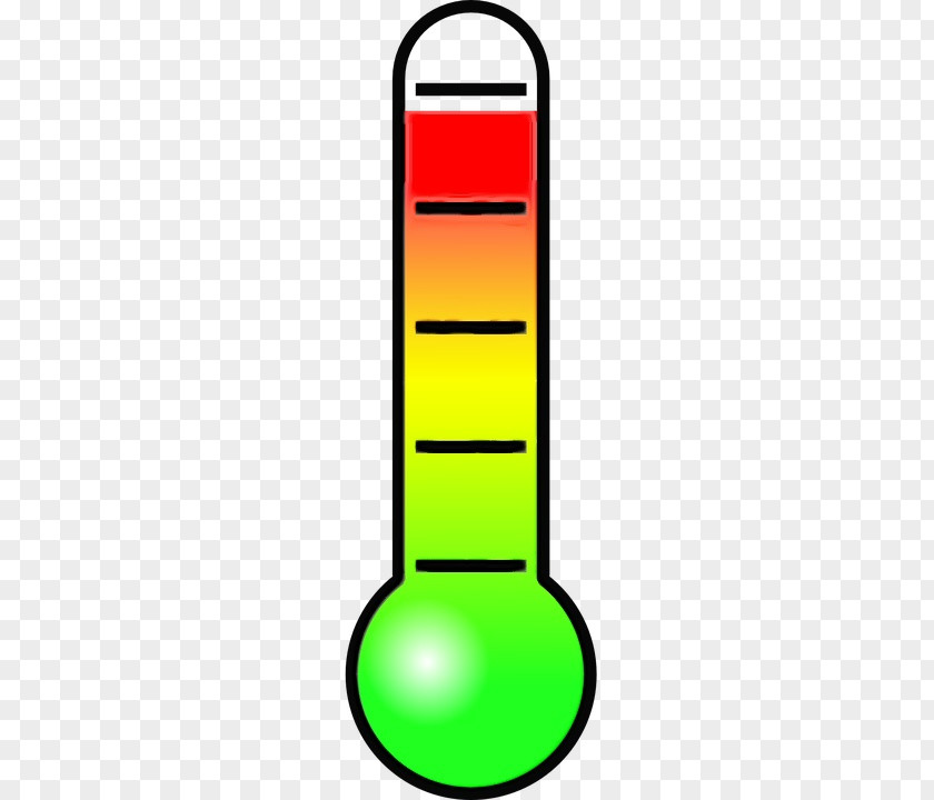 Yellow Medical Thermometers Watercolor Cartoon PNG
