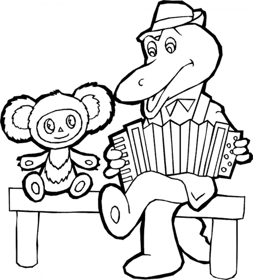 Cheburashka Gena The Crocodile Shapoklyak Coloring Book Animated Film PNG