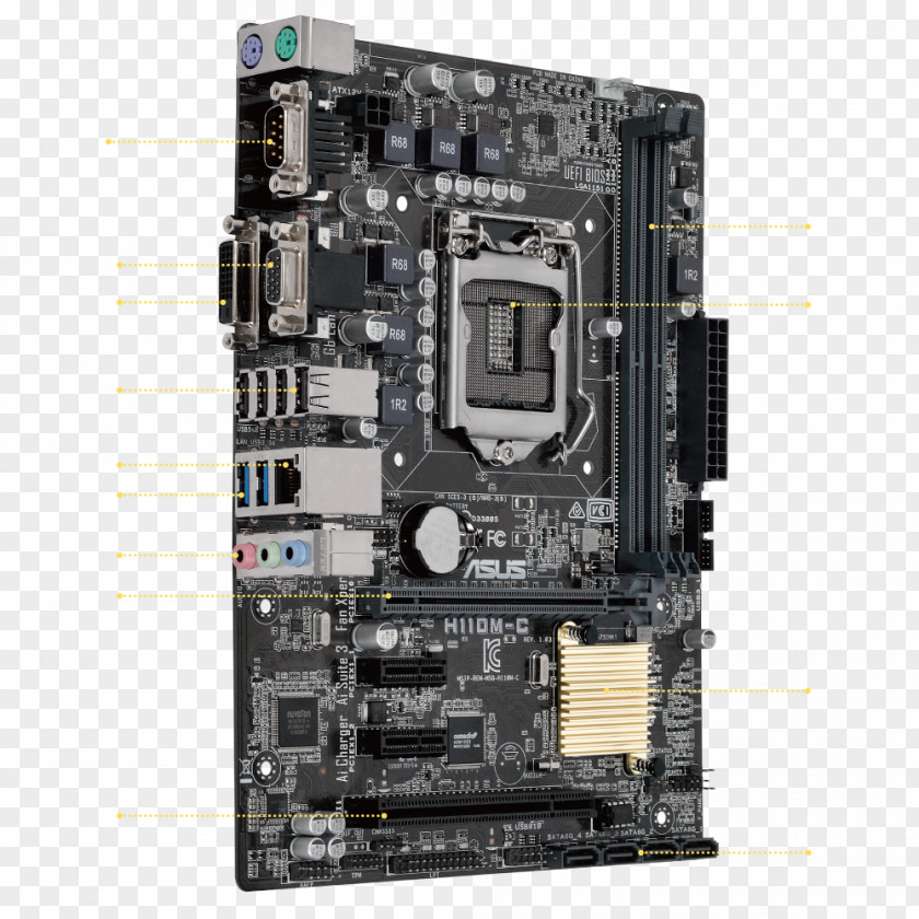 Cpu LGA 1151 MicroATX Motherboard ASUS H110M-C/CSM PNG