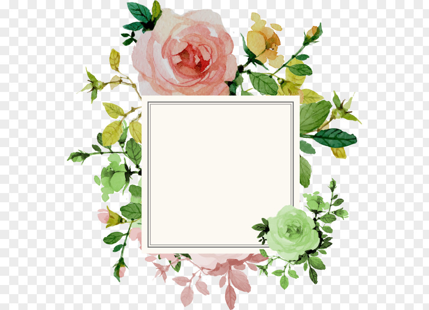 Flower Border Wedding Invitation Rose PNG