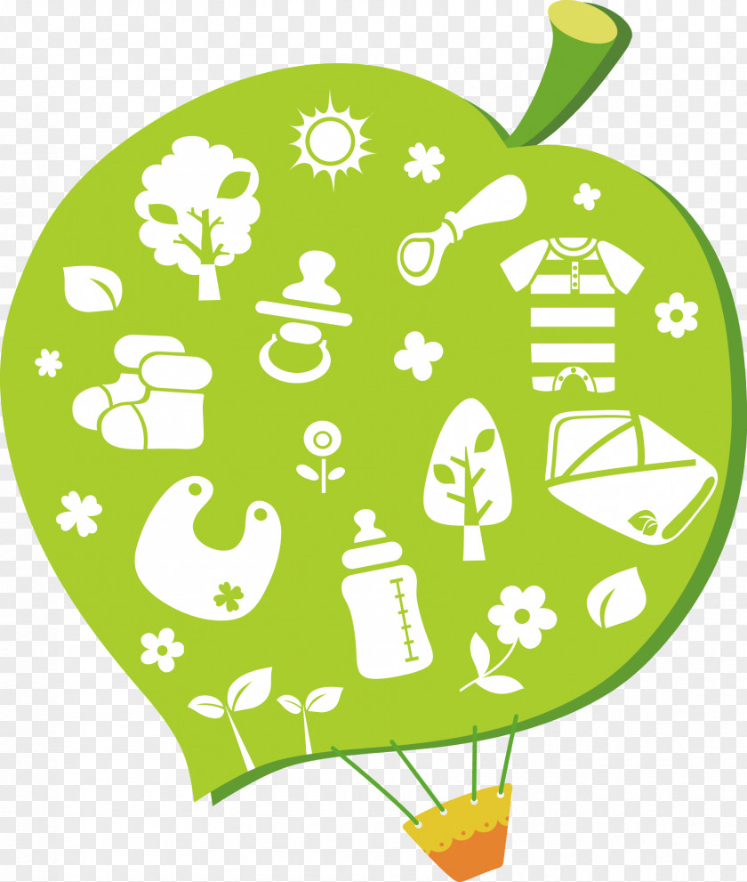 Creative Leaf Hot Air Balloon Cartoon Illustration PNG