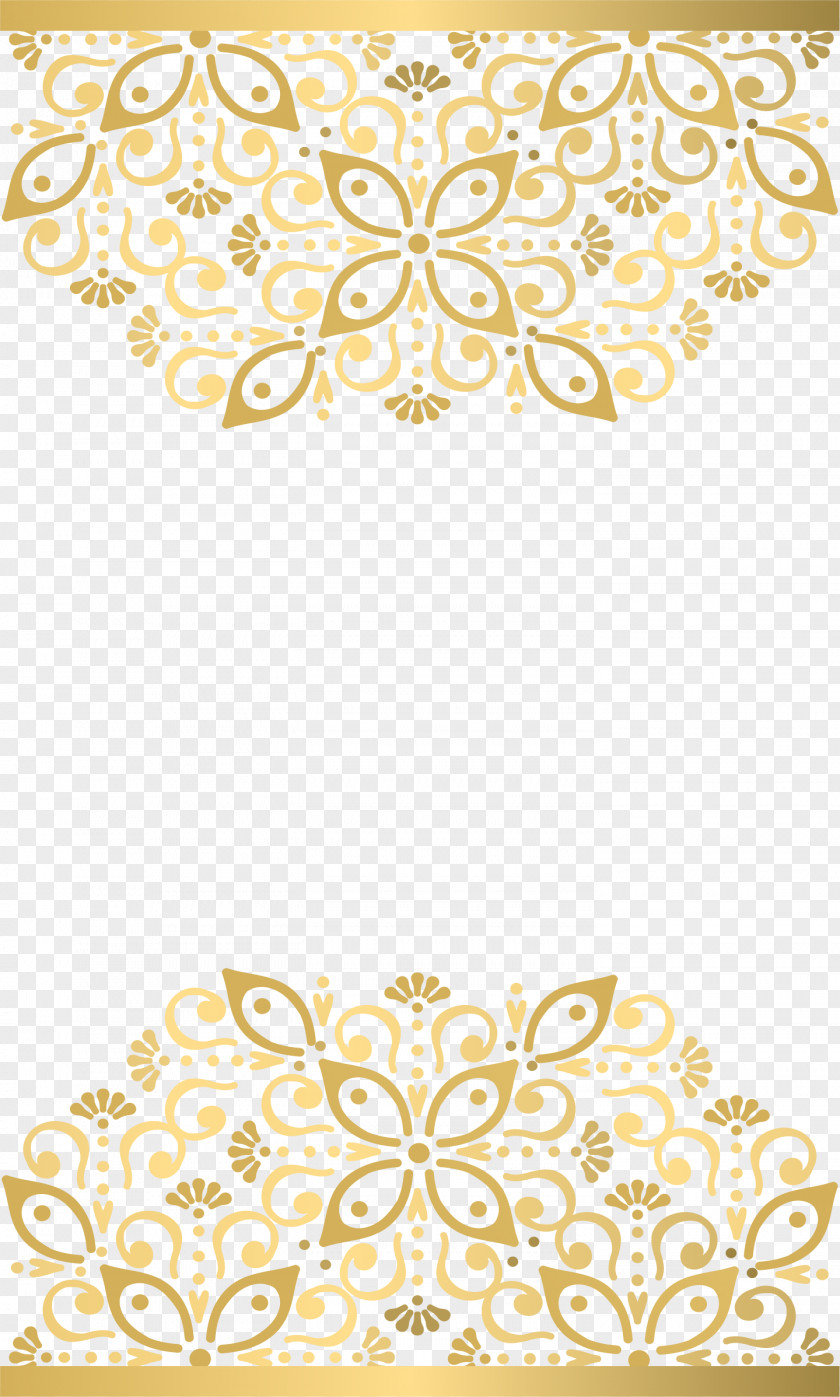 Golden European Style Invitation Letter Paper Motif Pattern PNG
