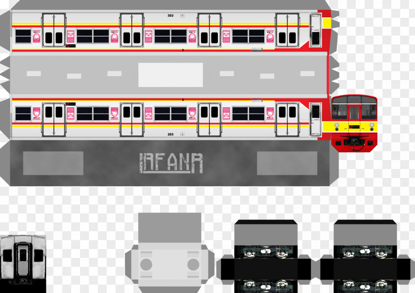 Paper Train Model Kereta Commuter Indonesia 203 Series PNG