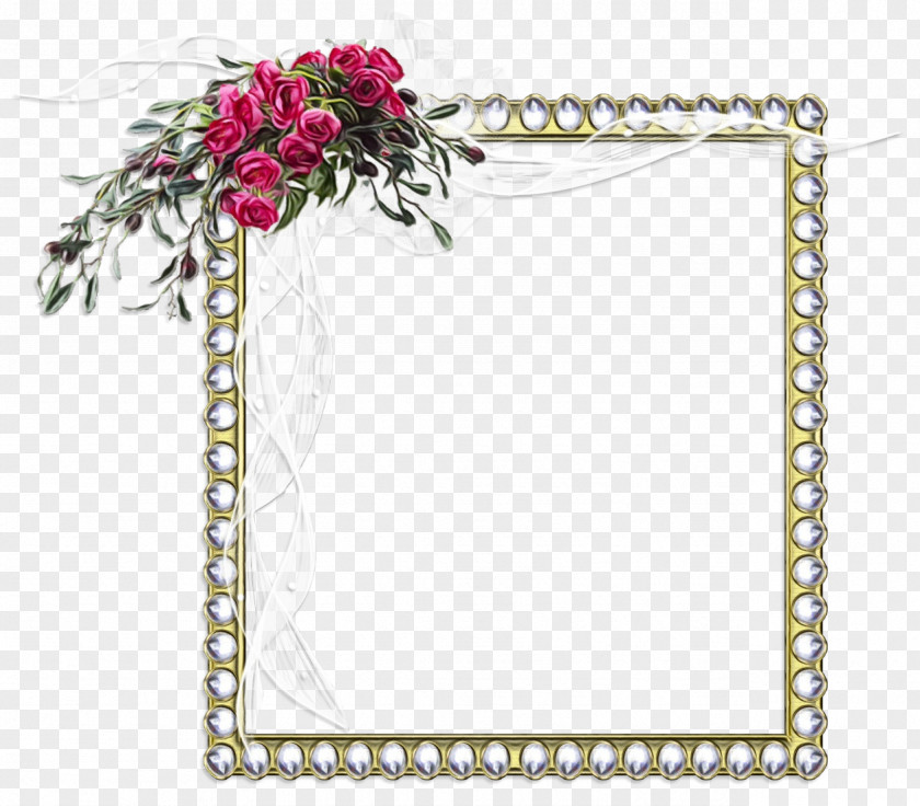 Wildflower Plant Background Watercolor Frame PNG