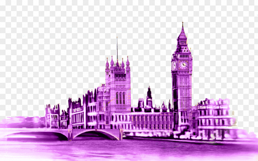 Big Ben Palace Of Westminster London Eye Bus River Thames PNG