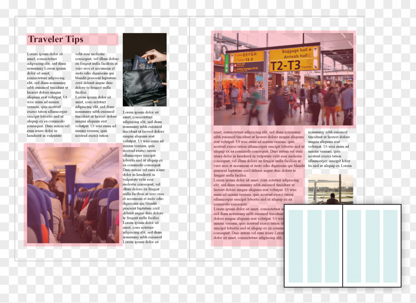 Design Grid Graphic Magazine Page Layout PNG