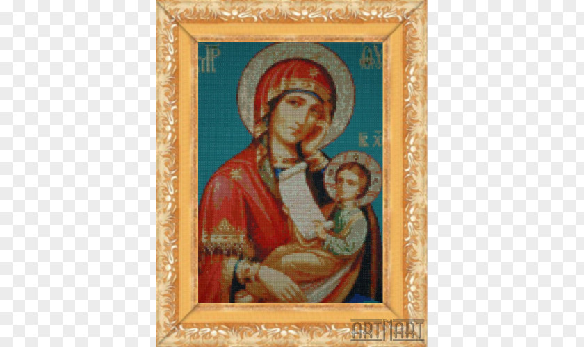 Diamond Watercolor Religion Ikona Matki Bożej „Ukój Mój Smutek” Prayer Christianity Icon PNG