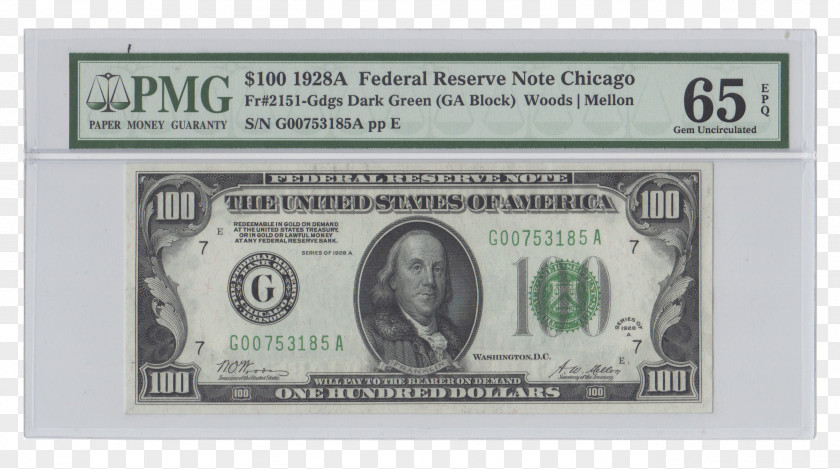Banknote United States One Hundred-dollar Bill Federal Reserve Note Dollar Five-dollar PNG