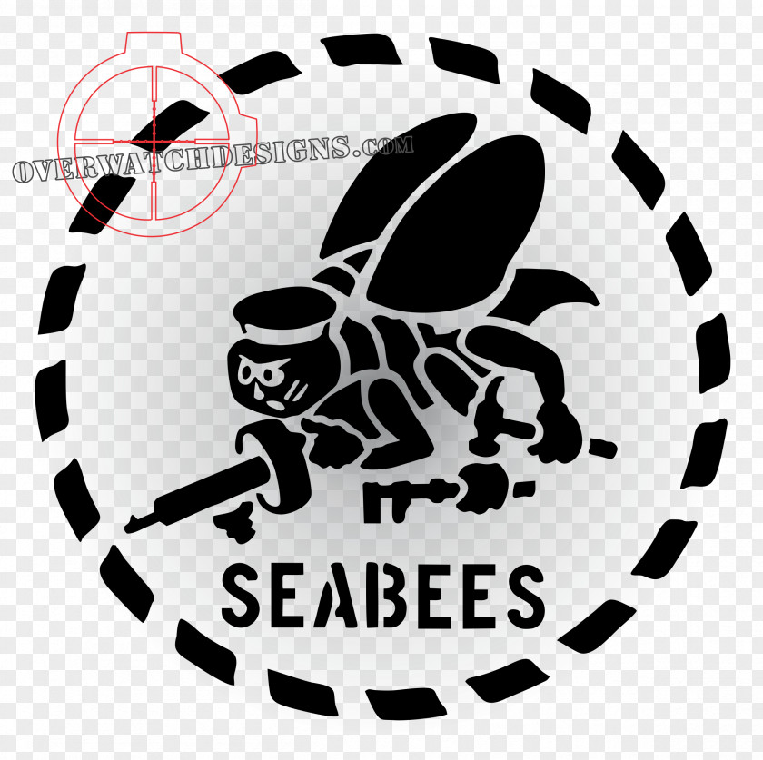 Decal Seabee Combat Warfare Specialist Insignia United States Navy Military PNG
