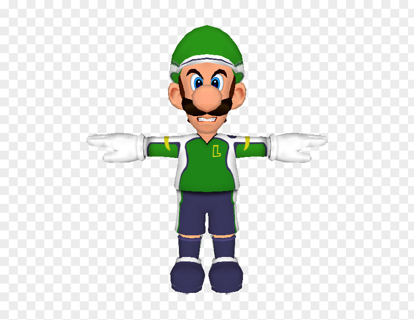Luigi Super Mario Strikers Charged GameCube Prototype PNG