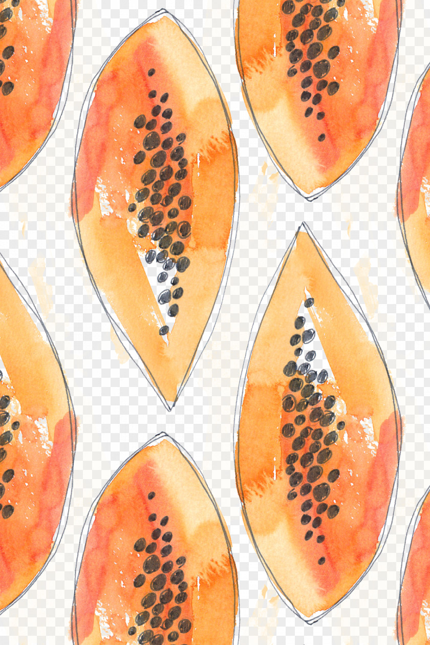 Papaya Background Patterns Fruit Motif PNG