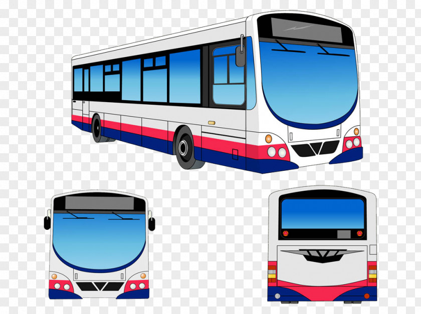 Cartoon Creative Modern City Bus Transit Public Transport Clip Art PNG