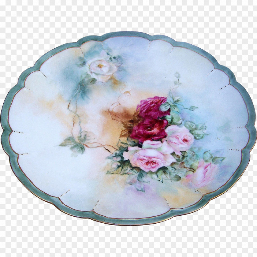 Hand-painted Floral Material Tableware Platter Plate Porcelain Flower PNG