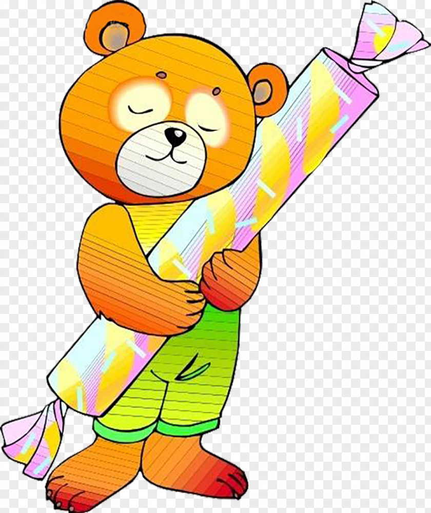 The Bear Is Carrying Candy Clip Art PNG