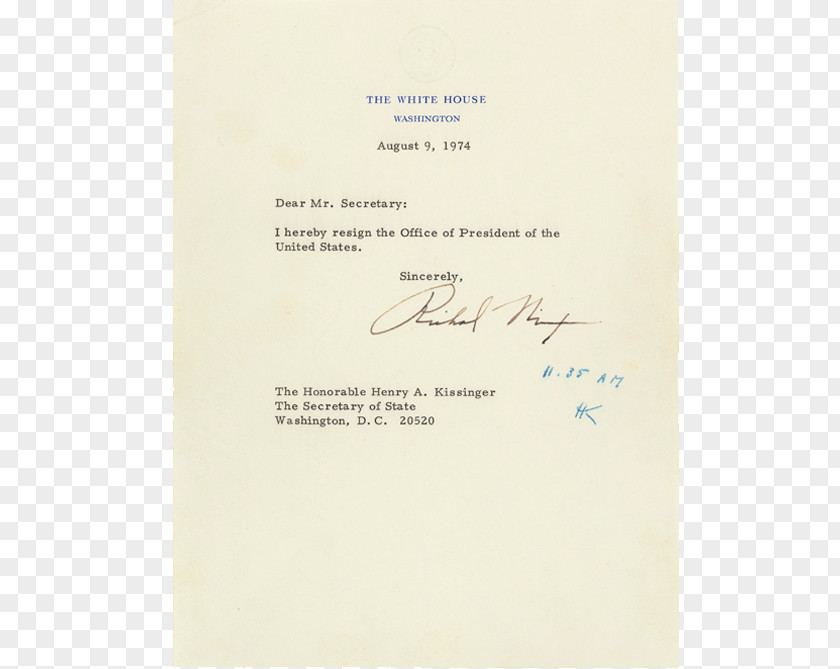 Intention. President Of The United States Watergate Scandal Letter Resignation PNG