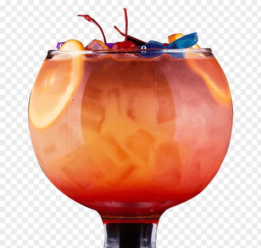 Fish Bowl Cocktail Bay Breeze Juice Sangria Sea PNG