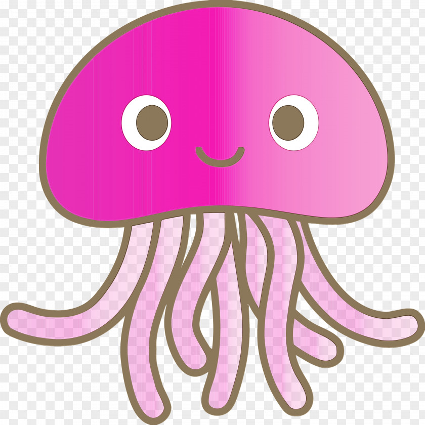Pink Octopus Jellyfish Cartoon Nose PNG