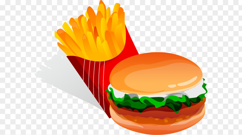 Burger Set Vector Material Hamburger French Fries Fast Food Cheeseburger PNG