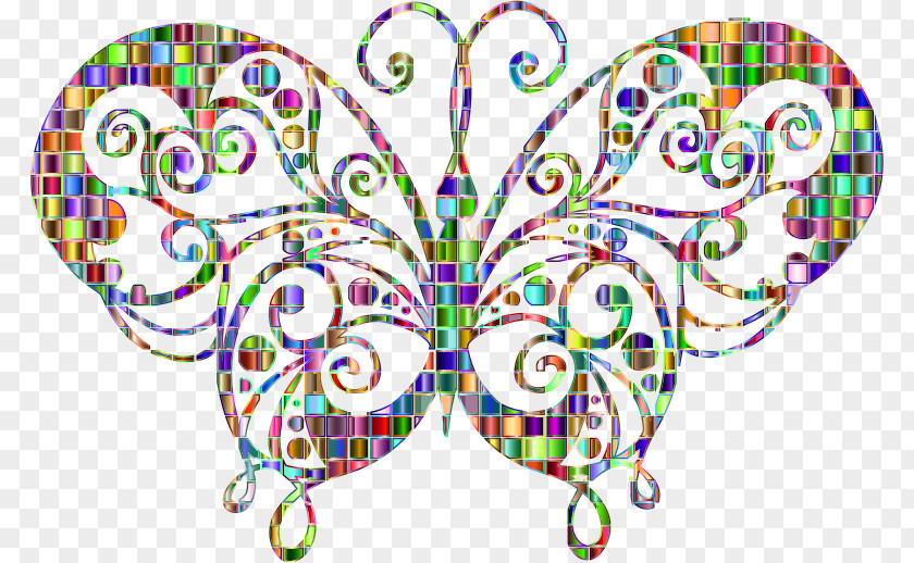 Mosaic Tile Monarch Butterfly Clip Art Image Openclipart PNG