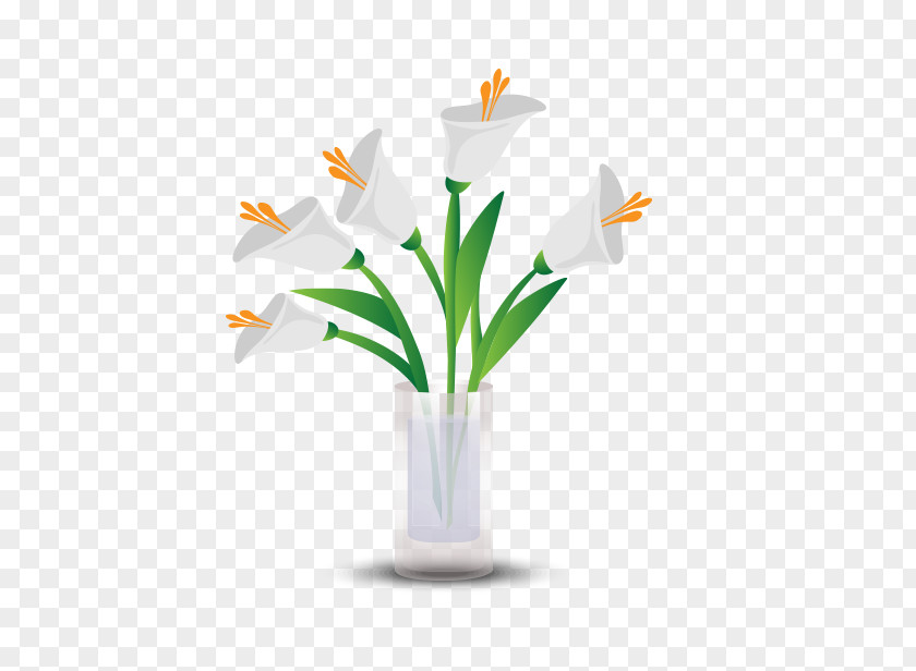 Bouquet Of Lilies Flat Design PNG