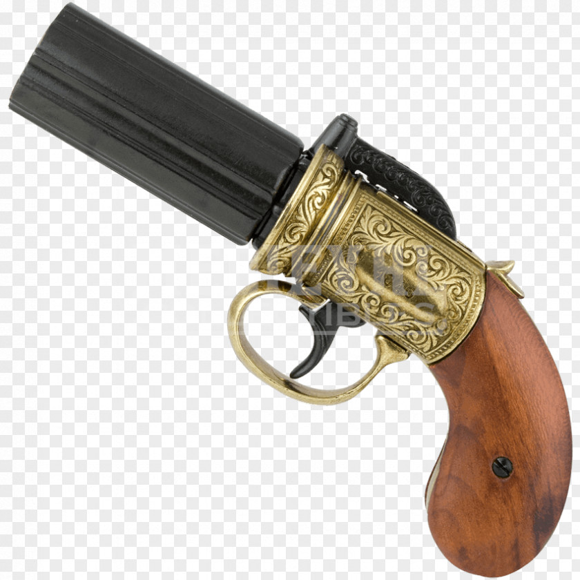 Detailed Viking Axe Drawing Firearm Revolver Pepper-box Gun Weapon PNG