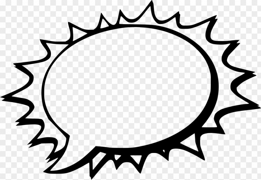 Blackandwhite Line Art Comic Text Bubble PNG