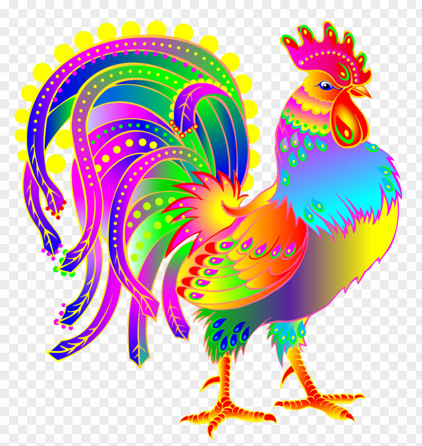 Color Chicken Rooster Chinese Zodiac Illustration PNG