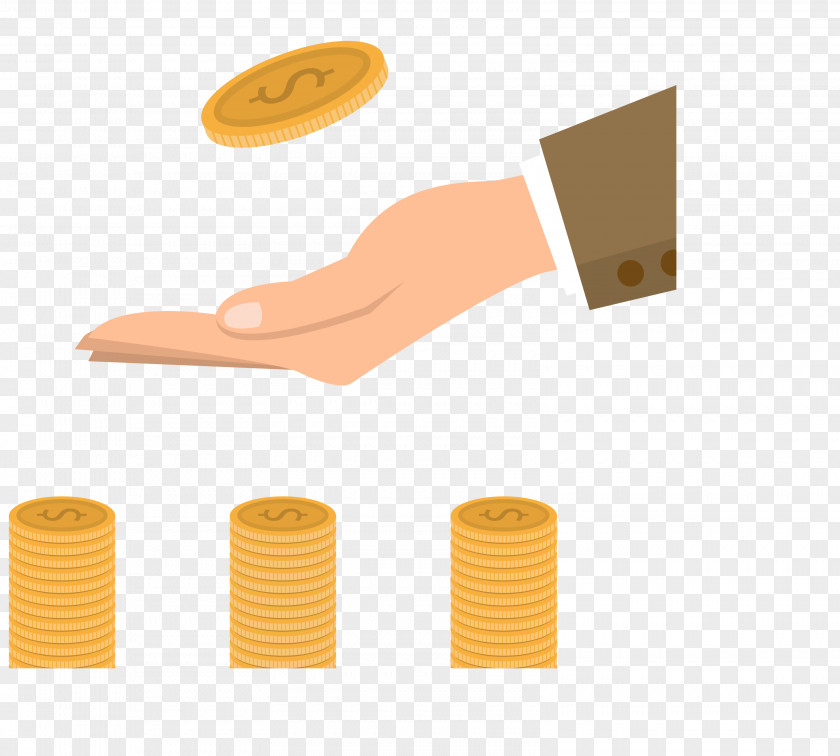 Overlapping Gold Coins And Hands Coin Silver PNG