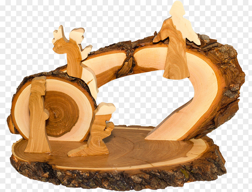 Wood Nativity Scene Christmas Ornament Easter PNG