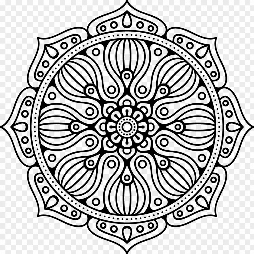 Buddhist Mandala Badge Clip Art PNG