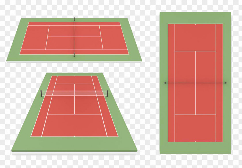 Geometric Badminton Court Tennis Centre Illustration PNG