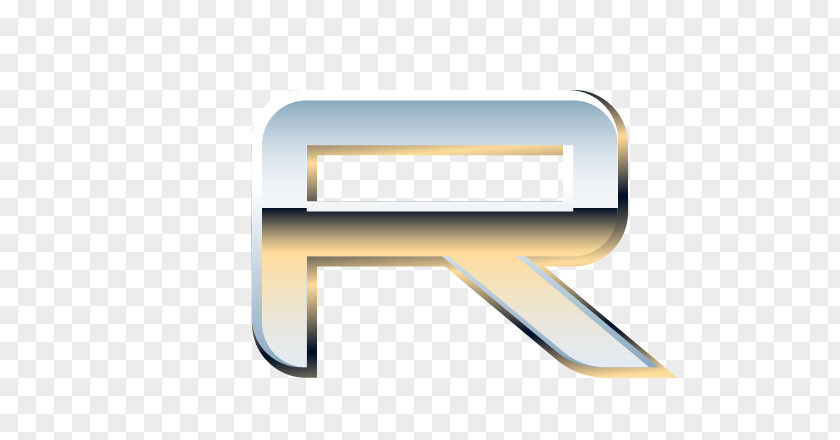 Metallic Letter R Alphanumeric PNG