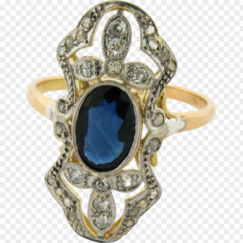 Sapphire Ring Colored Gold Carat Diamond PNG