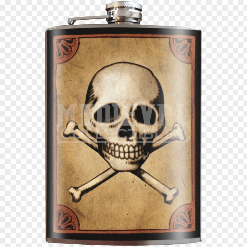 Skull Hip Flask & Bones Laboratory Flasks PNG