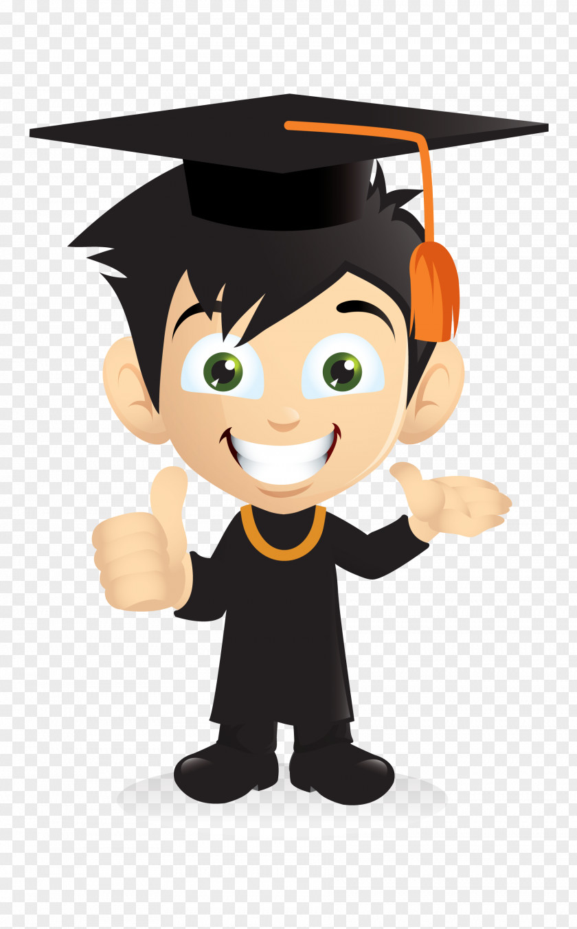 Boy Doctoral Graduates Cartoon Graduation Ceremony Clip Art PNG