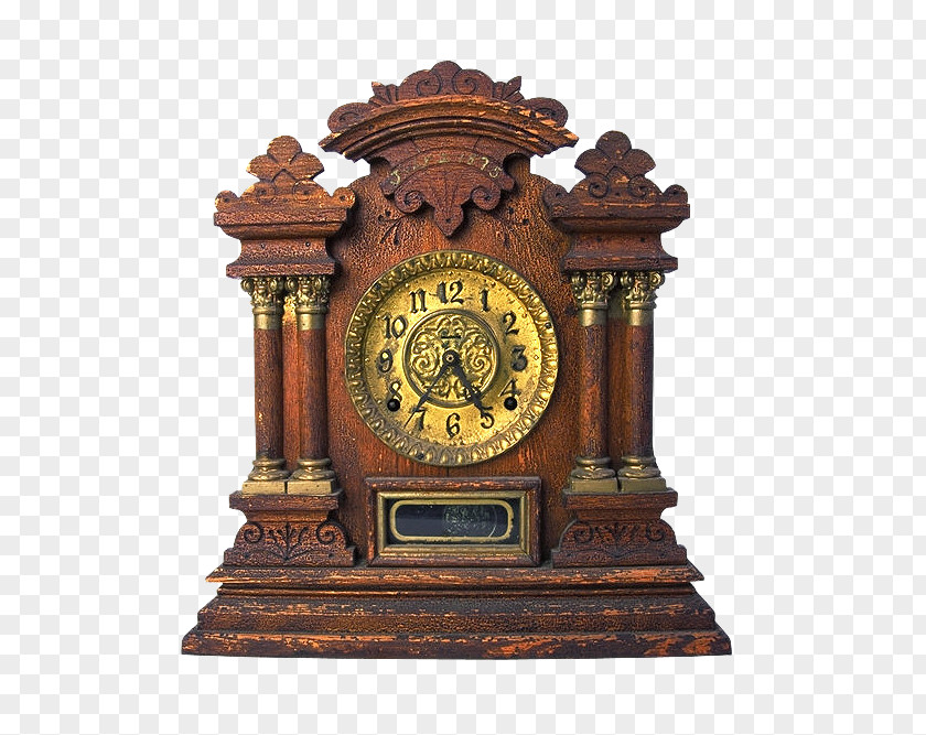 Clock Mantel Fireplace PNG
