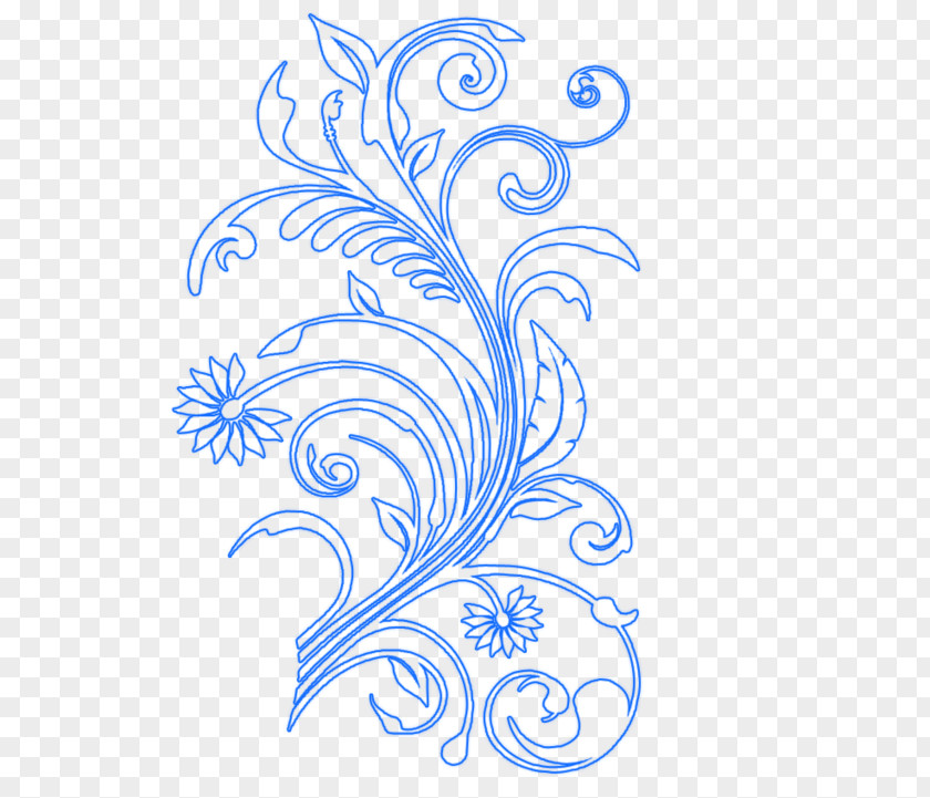 Flower Cobalt Blue Black White Clip Art PNG
