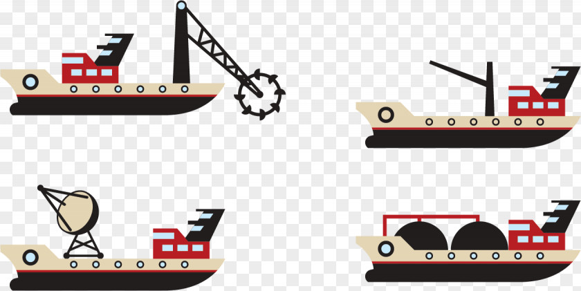 Vector Ship Tugboat Transport PNG