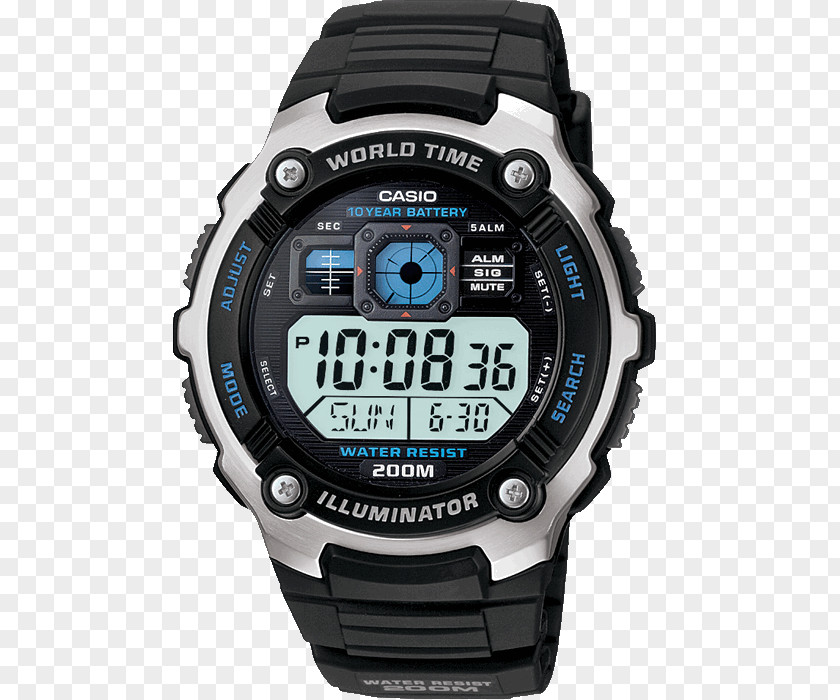 Watch Casio Strap Water Resistant Mark Digital Clock PNG