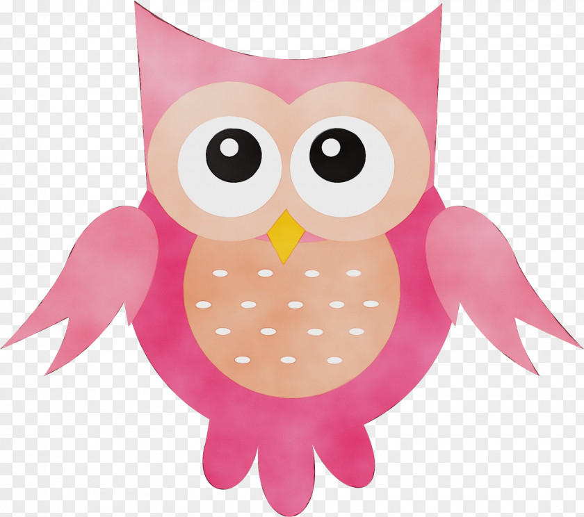 Magenta Cartoon Owl Pink Bird Of Prey PNG